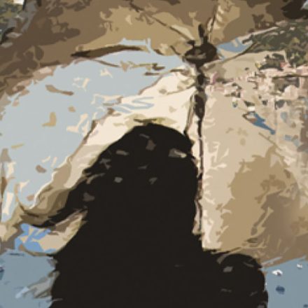 Detalhe da capa de "Quando cheguei", coletânea de crônicas de Carolina Vigna