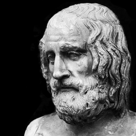Busto de Eurípides, autor de “As troianas”