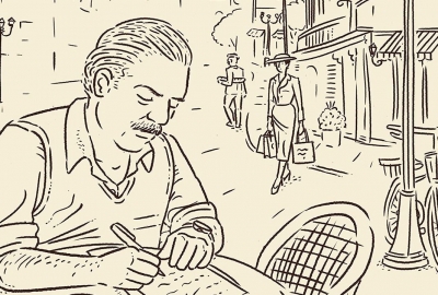 Detalhe da capa de “Hemingway e Paris: um caso de amor”, de Benjamin Santos