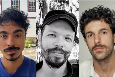 Os autores Abáz; Marcus Groza e Leonardo Piana, vencedores do Prêmio Sesc 2025
