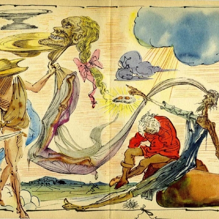 Dom Quixote em ilustração de Salvador Dalí