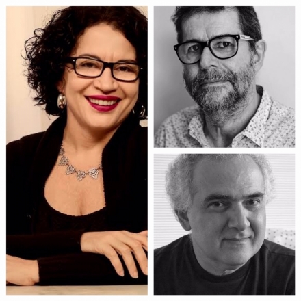 Ao autores Viviane Mosé, Marçal Aquino (acima) e Milton Hatoum