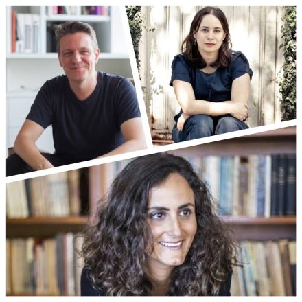 Os autores Luís Henrique Pellanda, Ana Martins Marques e Tatiana Salem Levy, que estão entre os finalistas do Prêmio Jabuti 2022