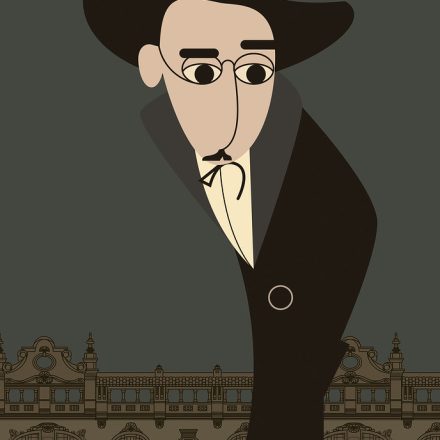 Fernando Pessoa, em ilustração de Fábio Abreu