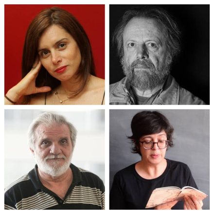 De cima para baixo, os autores Priscila Gontijo, Cristovão Tezza, Raimundo Carrero e Angélica Freitas